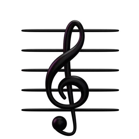 Clave de sol musical  3D Icon