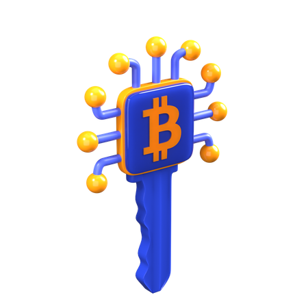 Clave digital bitcoin  3D Icon