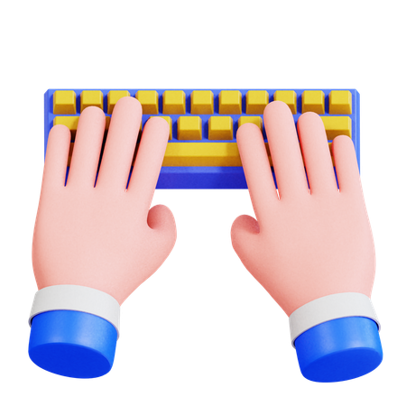 Main tenant le clavier  3D Icon