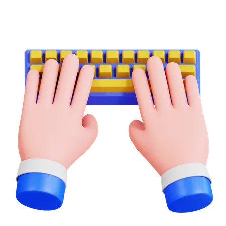 Main tenant le clavier  3D Icon