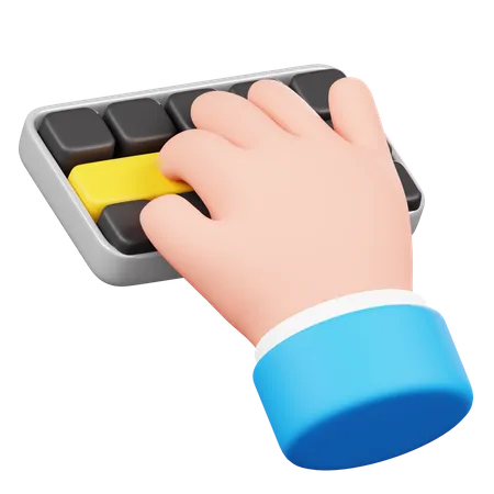 Geste de la main en tapant au clavier  3D Icon