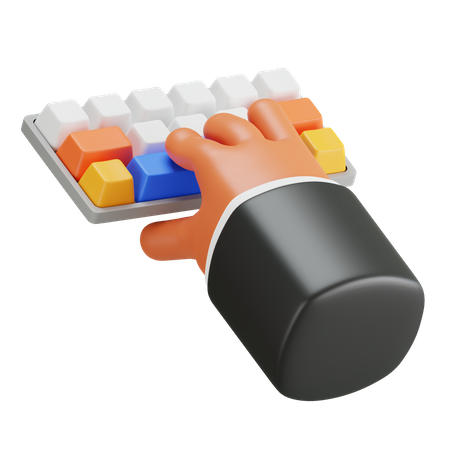 Geste de la main en tapant au clavier  3D Icon