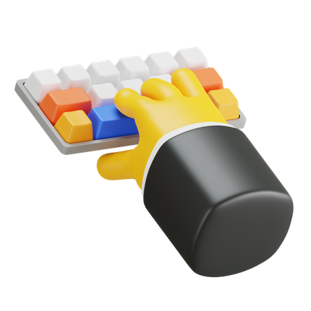 Geste de la main en tapant au clavier  3D Icon