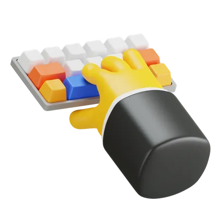 Geste de la main en tapant au clavier  3D Icon