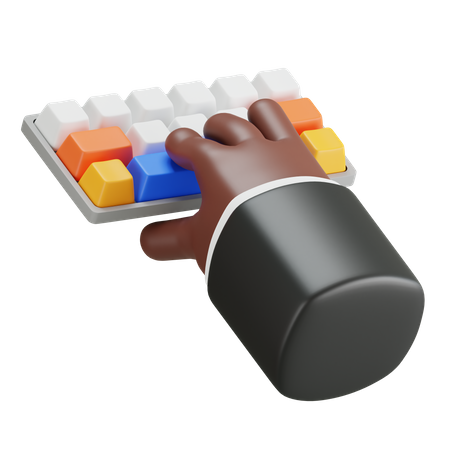 Geste de la main en tapant au clavier  3D Icon