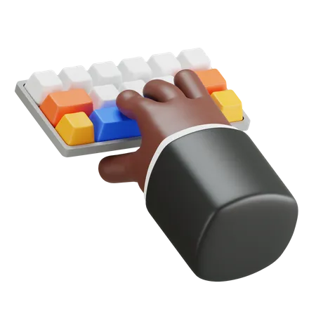 Geste de la main en tapant au clavier  3D Icon