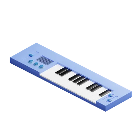 Synthétiseur à clavier  3D Illustration