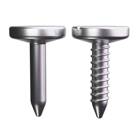 Clavo y tornillo  3D Icon