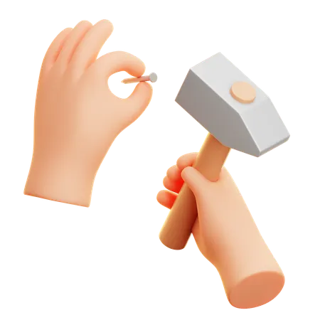 Clavos de pared  3D Icon