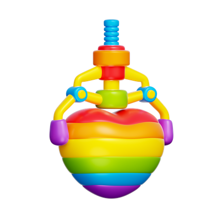 Claw crane machine holding Pride heart  3D Icon