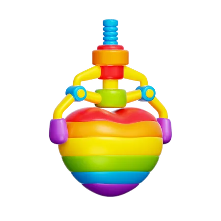 Claw crane machine holding Pride heart  3D Icon