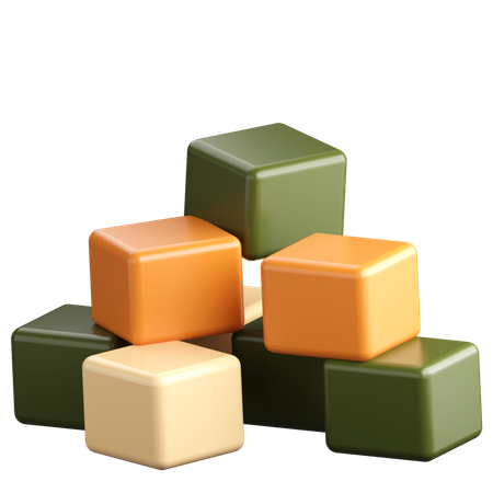 Clay Blocks  3D Icon