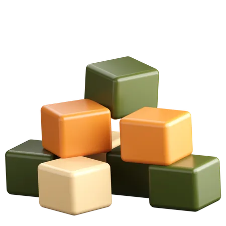 Clay Blocks  3D Icon