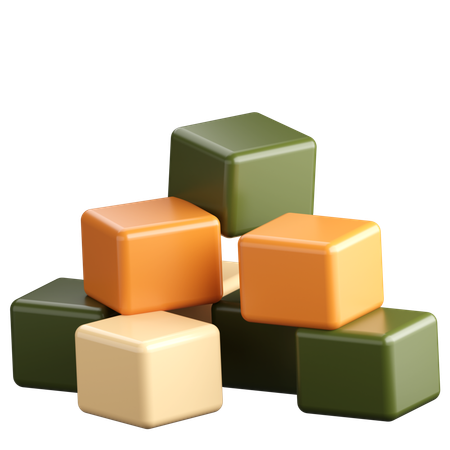 Clay Blocks  3D Icon