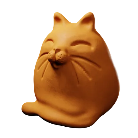 Clay cat  3D Illustration