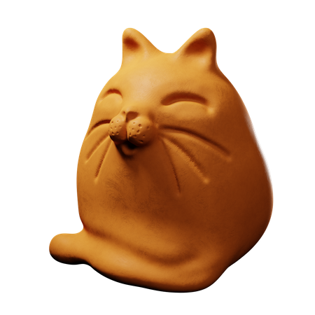 Clay cat 3D Illustration