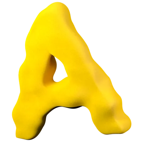 Clay letter A  3D Icon