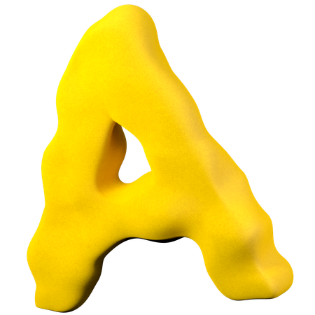 Clay letter A  3D Icon