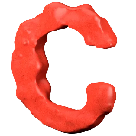 Clay letter C  3D Icon