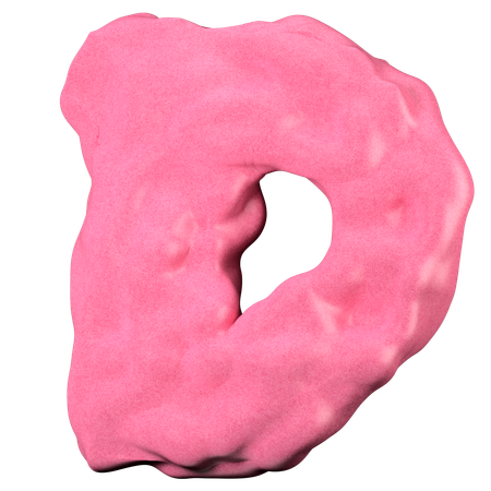 Clay letter D  3D Icon