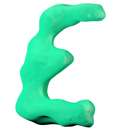Clay letter E  3D Icon