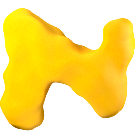 Clay letter N  3D Icon