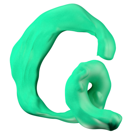 Clay letter Q  3D Icon