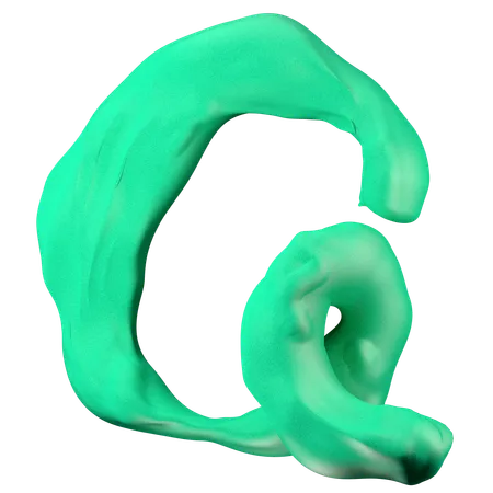 Clay letter Q  3D Icon