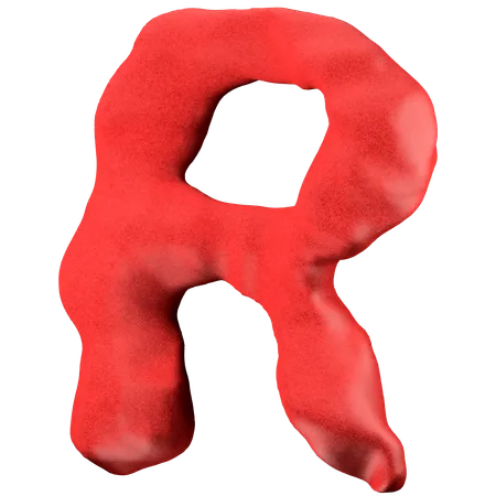 Clay letter R  3D Icon