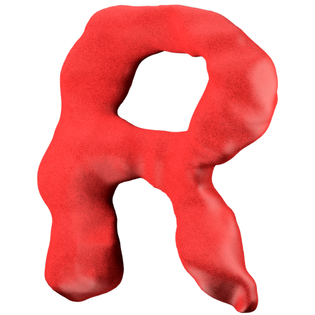 Clay letter R  3D Icon