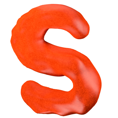 Clay letter S  3D Icon