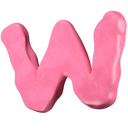 Clay letter W  3D Icon