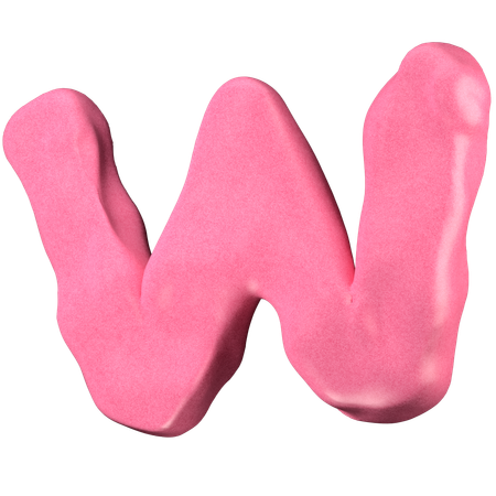 Clay letter W  3D Icon