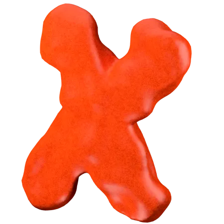 Clay letter X  3D Icon