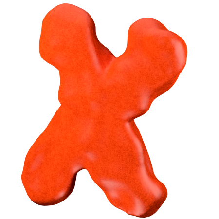 Clay letter X  3D Icon