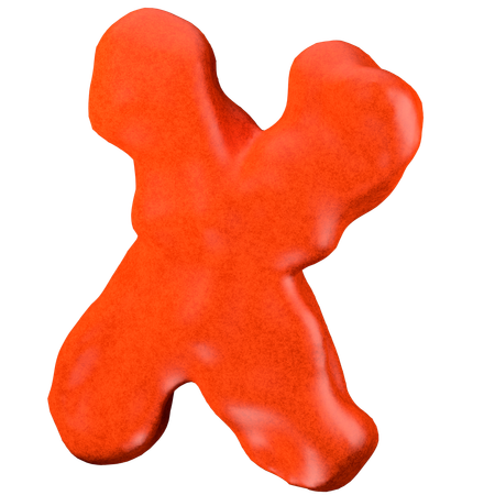 Clay letter X  3D Icon