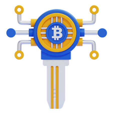 Clé Bitcoin  3D Icon