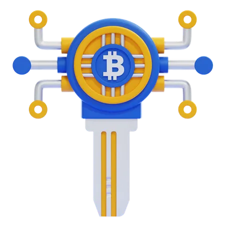 Clé Bitcoin  3D Icon