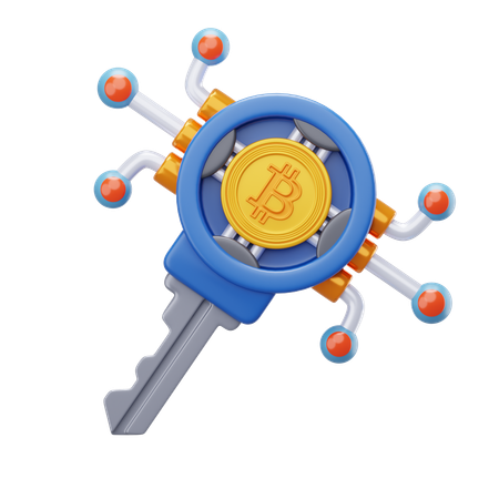 Clé Bitcoin  3D Icon