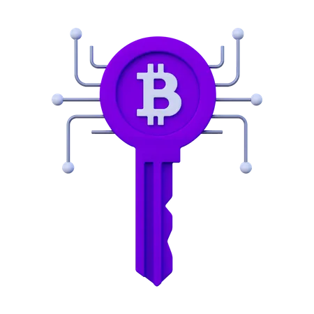 Clé Bitcoin  3D Icon