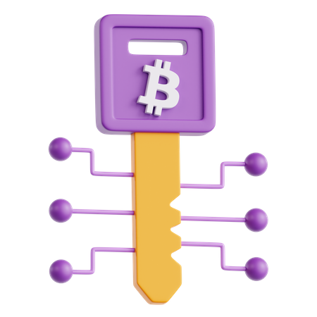 Clé Bitcoin  3D Icon