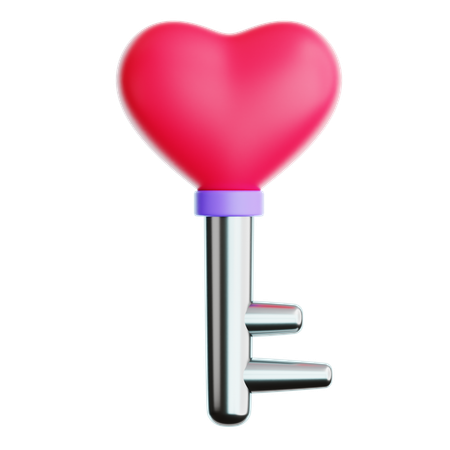 Clé du coeur  3D Icon