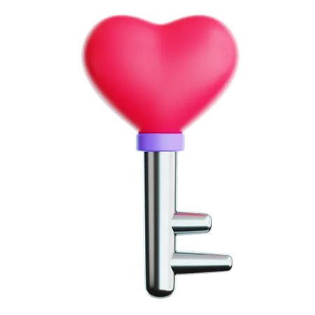 Clé du coeur  3D Icon