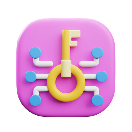 Clé cryptographique 2  3D Icon