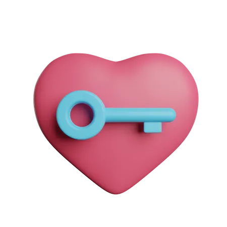 Clé d'amour  3D Icon