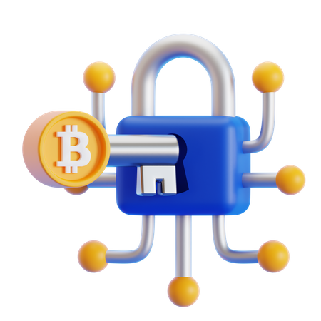 Clé de cryptage Bitcoin  3D Icon