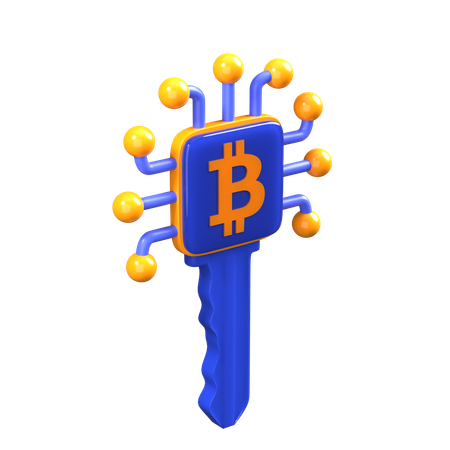 Clé numérique bitcoin  3D Icon