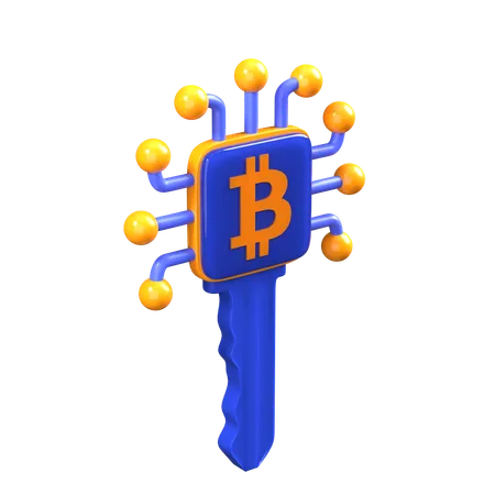 Clé numérique bitcoin  3D Icon