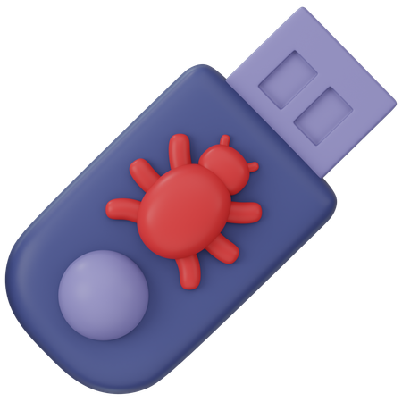 Clé USB infectée  3D Icon