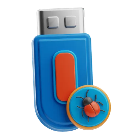 Clé USB infectée  3D Icon